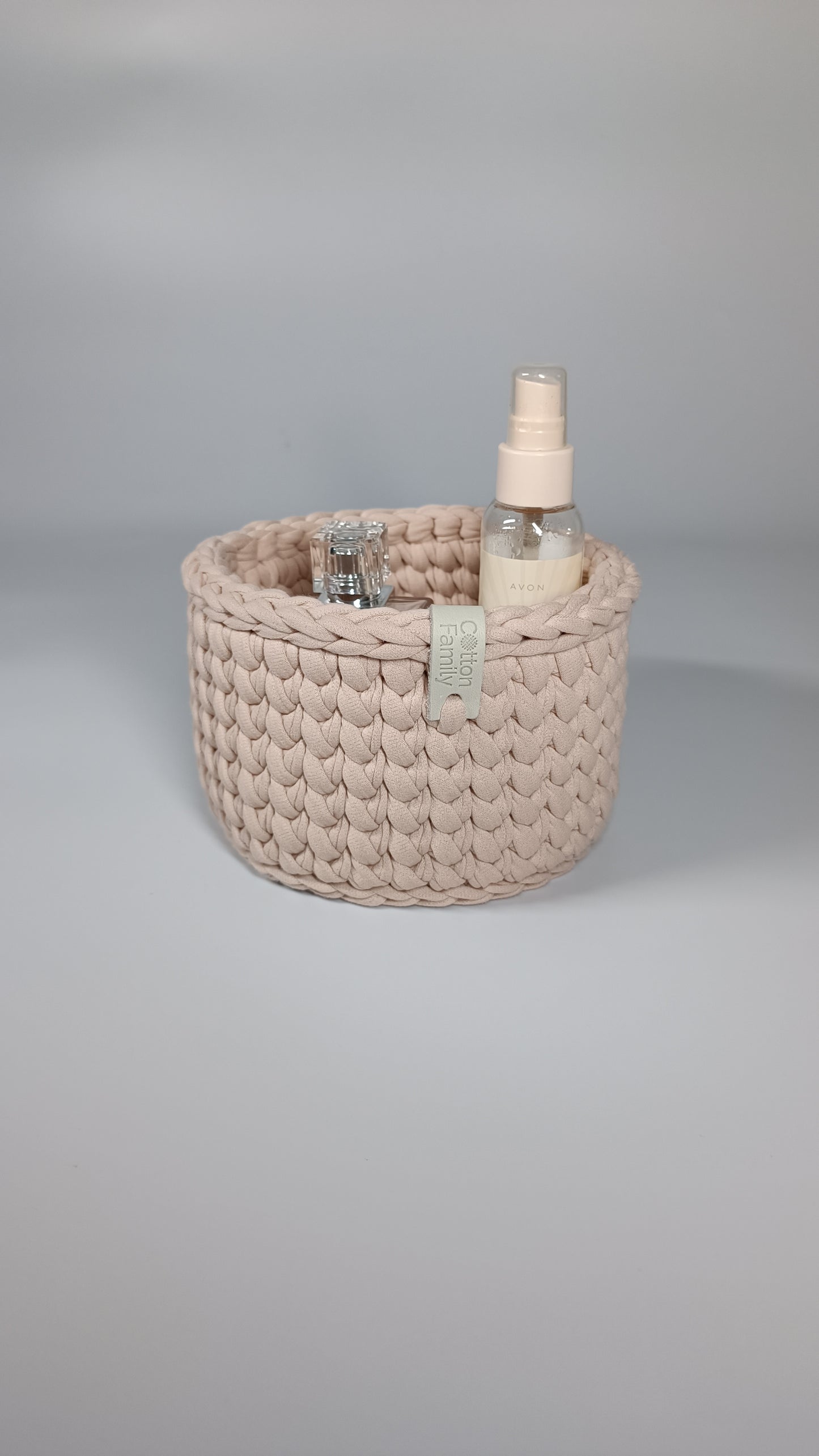 CLASSIC Set — Powder | Handmade Round Crochet Storage Baskets (Set of 3)