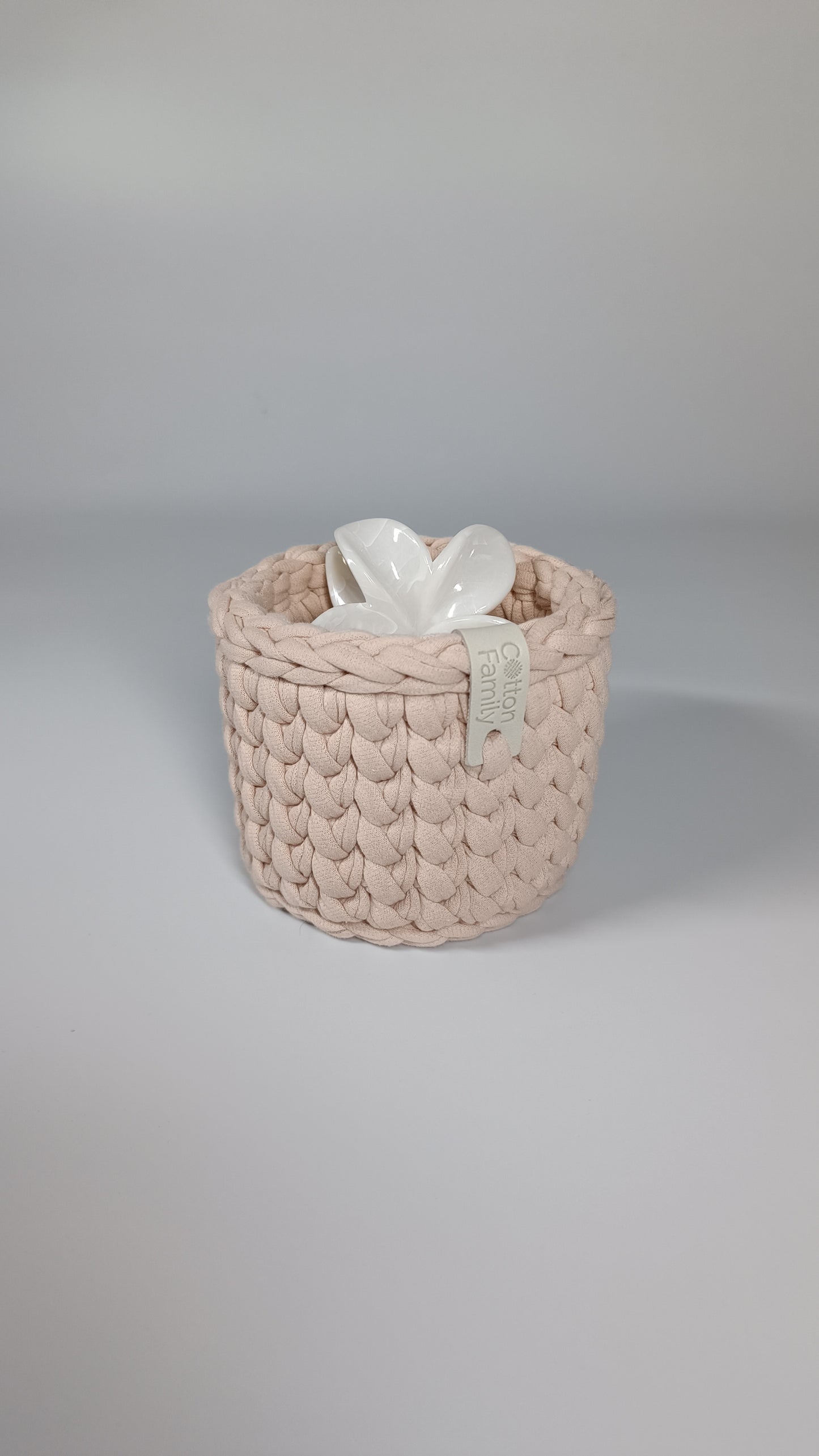 CLASSIC Set — Powder | Handmade Round Crochet Storage Baskets (Set of 3)
