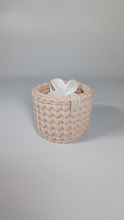 CLASSIC Set — Powder | Handmade Round Crochet Storage Baskets (Set of 3)