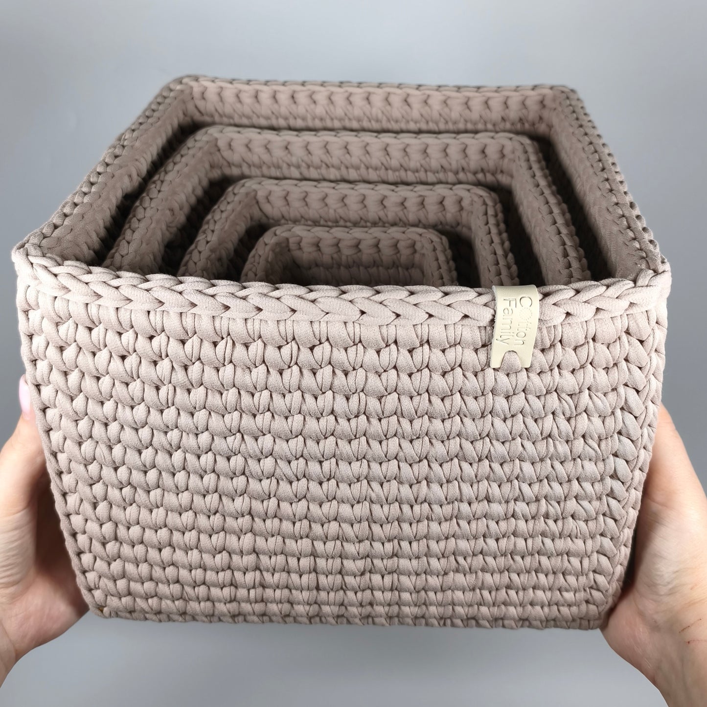 CUBE Wood Basket — Pure Cashmere