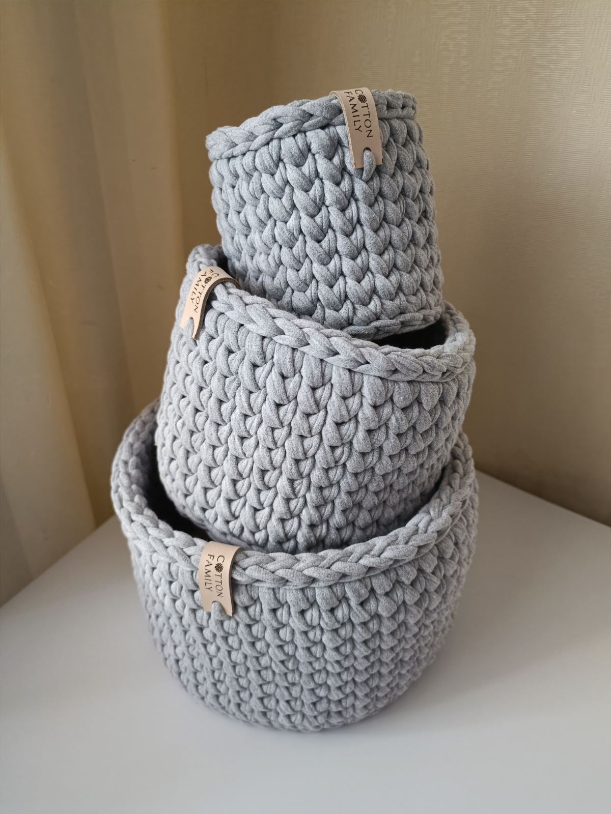 "CLASSIC"  Set of 3 Round Organizer Baskets