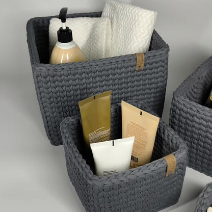 CUBE Wood Basket — Slate