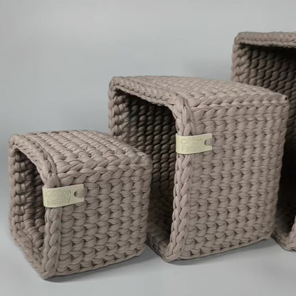CUBE Wood Basket — Pure Cashmere