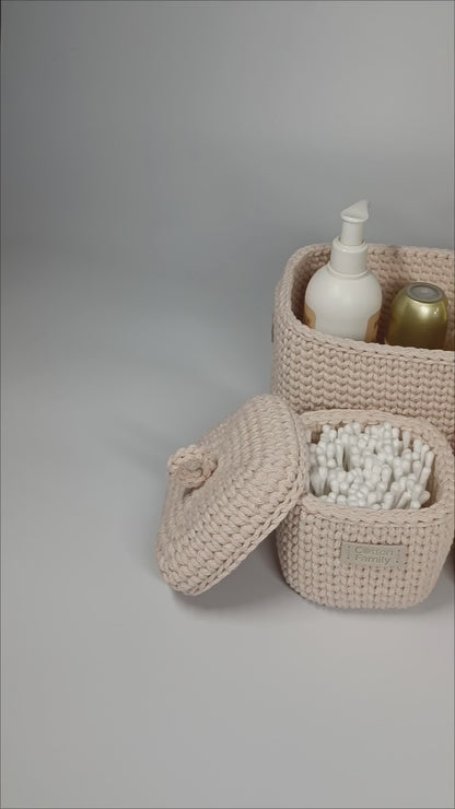 QUAD BOX Set — Nude | Soft Minimalist Cotton Storage